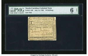image for: North Carolina July 14, 1760 10s PMG Good Net 6....