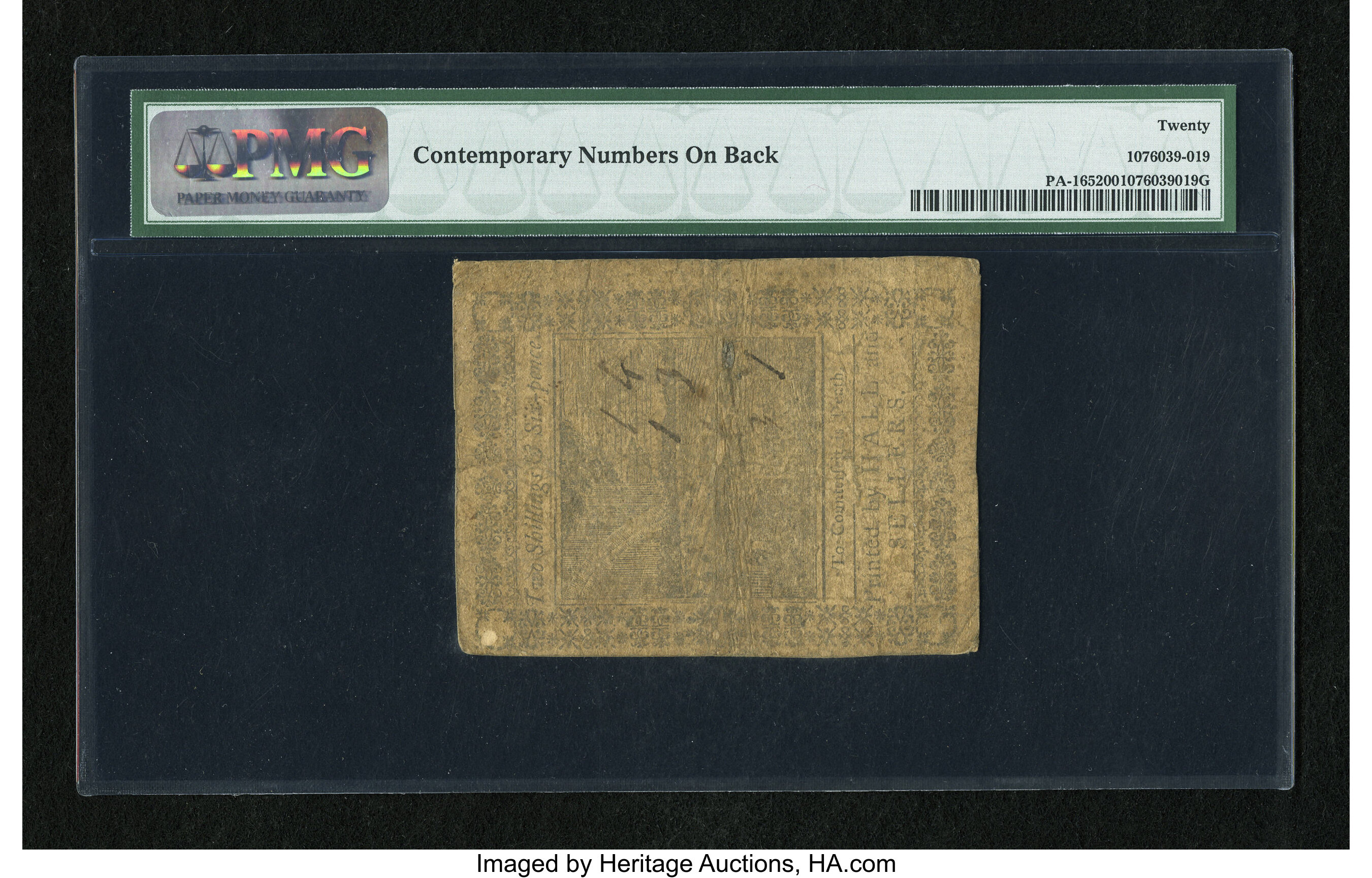image for: Pennsylvania October 1, 1773 2s/6d PMG Very Fine 20....