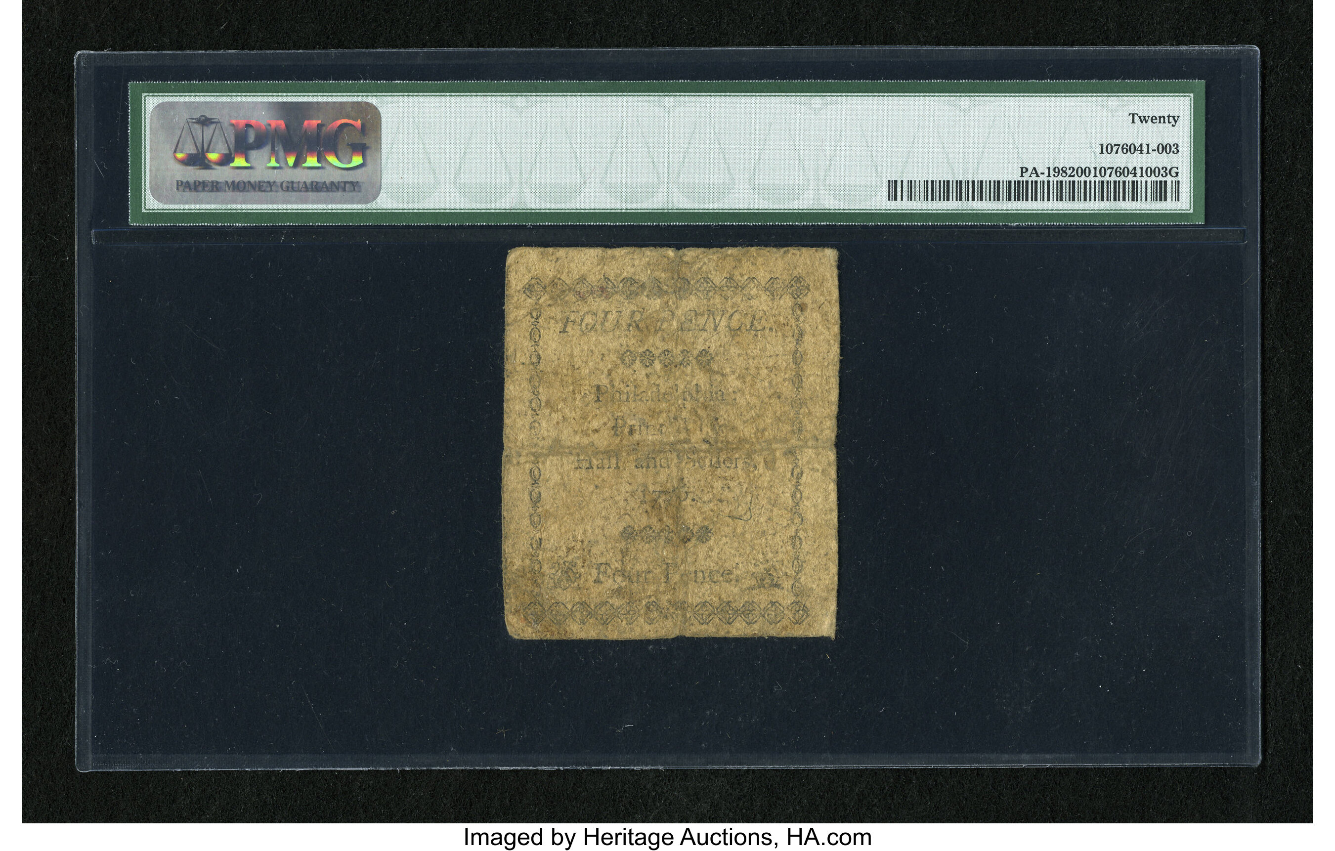 image for: Pennsylvania April 25, 1776 4d PMG Very Fine 20....