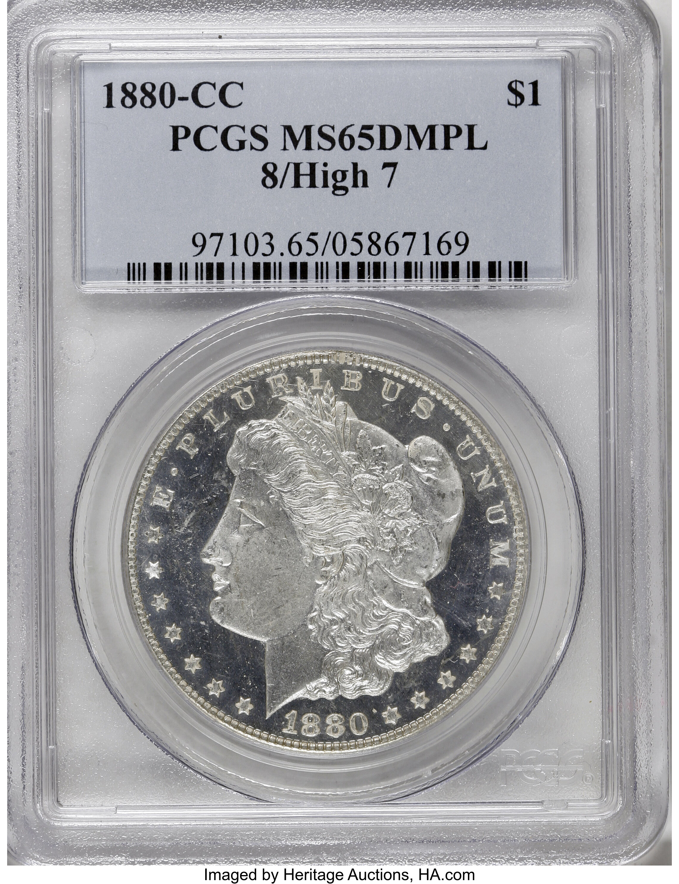 1880-CC $1  8/High 7 MS DMPL MS65 DMPL thumbnail 23