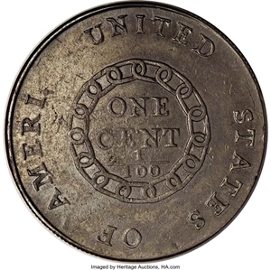 image for: 1793 Chain 1C AMERI. AU53 PCGS. S-1, B-1, R.4. ...
