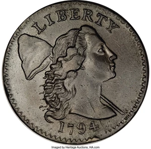 image for: 1794 1C Head of '94. AU50 PCGS. S-24, B-8, R.1. ...