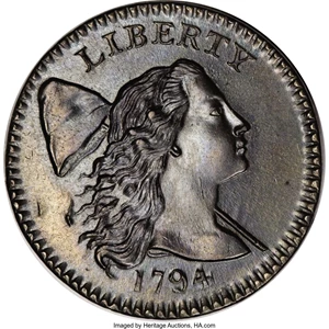 image for: 1794 1C Head of '94. MS64 Brown PCGS. S-31, B-13, R.1. ...