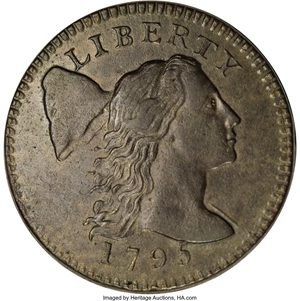 image for: 1795 1C Plain Edge. AU53 PCGS. S-77, B-6, R.3....