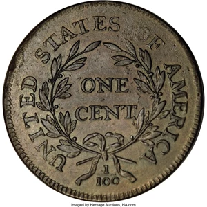 image for: 1795 1C Plain Edge. AU53 PCGS. S-77, B-6, R.3....