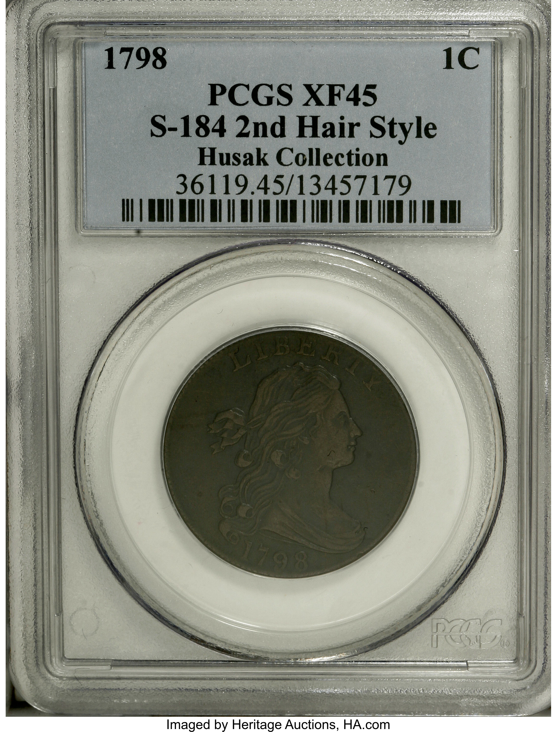 image for: 1798 1C Second Hair. XF45 PCGS. S-184, B-45, R.1. ...