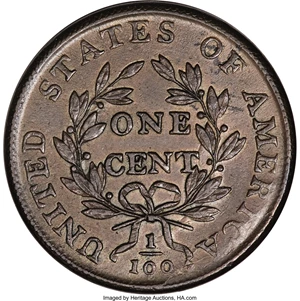 image for: 1798 1C Second Hair. AU58 PCGS. S-187, B-40, R.1. ...