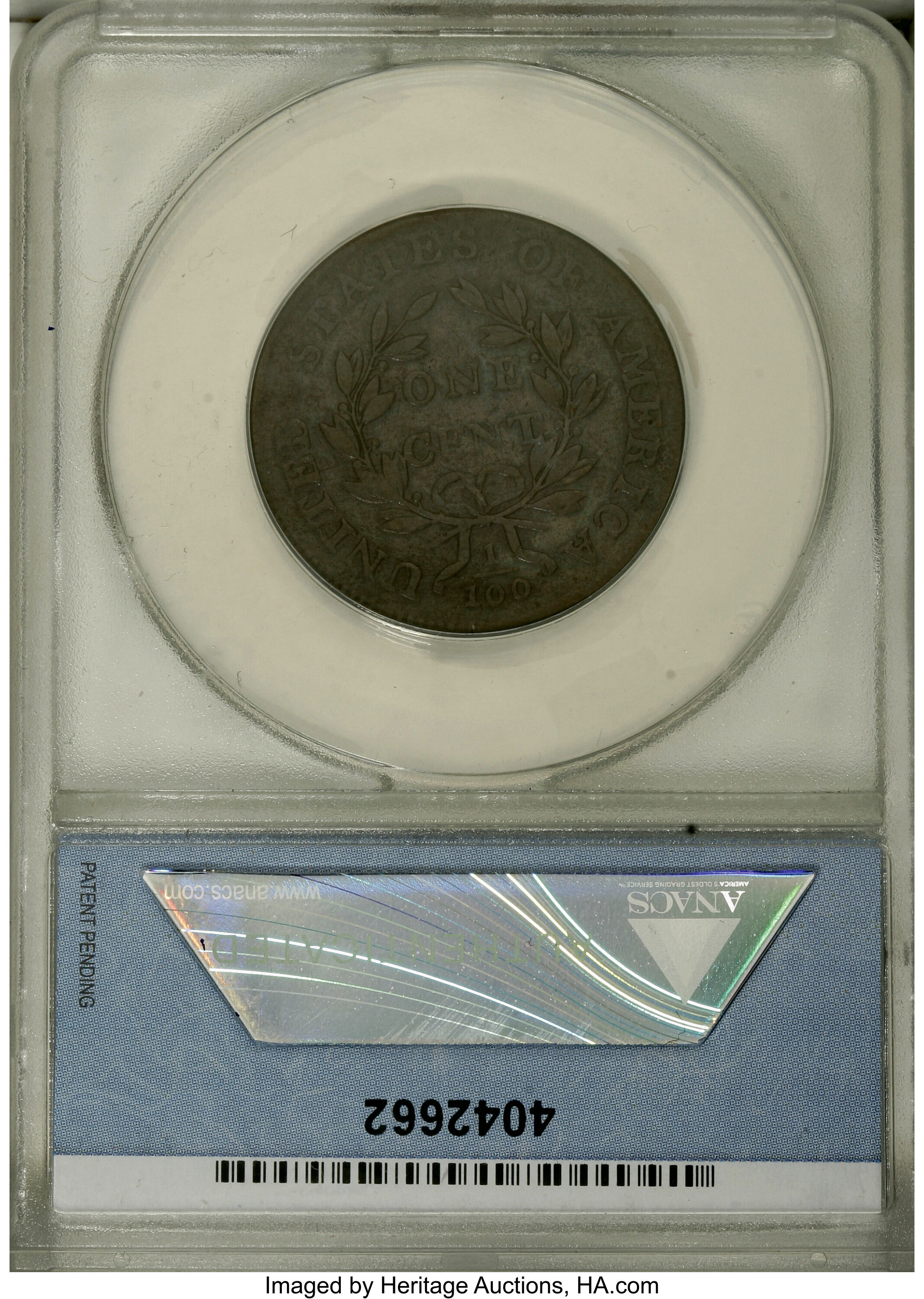 image for: 1800 1C Overdate, First Hair. VF30 Details, Corroded, Cleaned, ANACS. S-190, B-5, R.3. ...