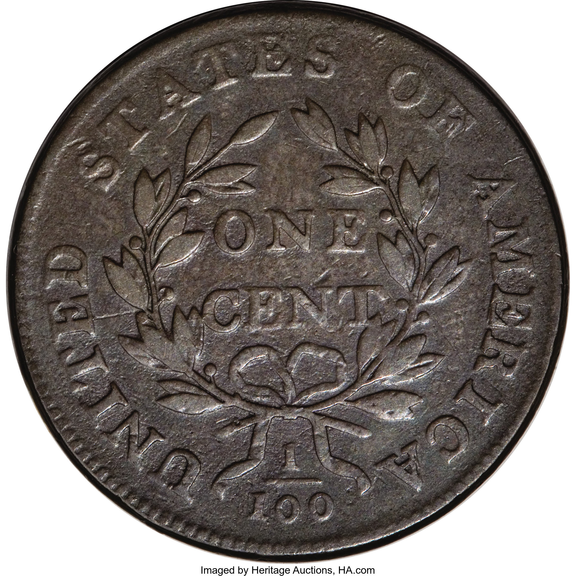 image for: 1800 1C Overdate, First Hair. VF30 Details, Corroded, Cleaned, ANACS. S-190, B-5, R.3. ...