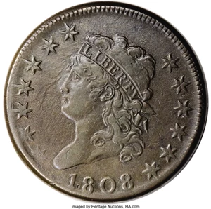 image for: 1808 1C XF45 PCGS. S-277, B-1, R.2. ...