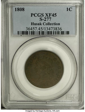 image for: 1808 1C XF45 PCGS. S-277, B-1, R.2. ...