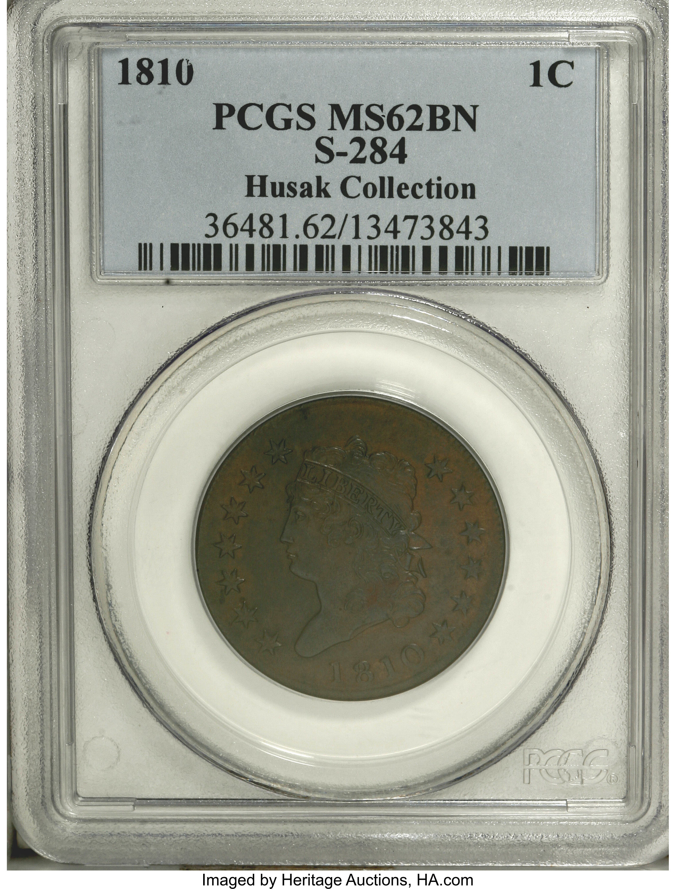 image for: 1810 1C MS62 Brown PCGS. S-284, B-5, R.3....