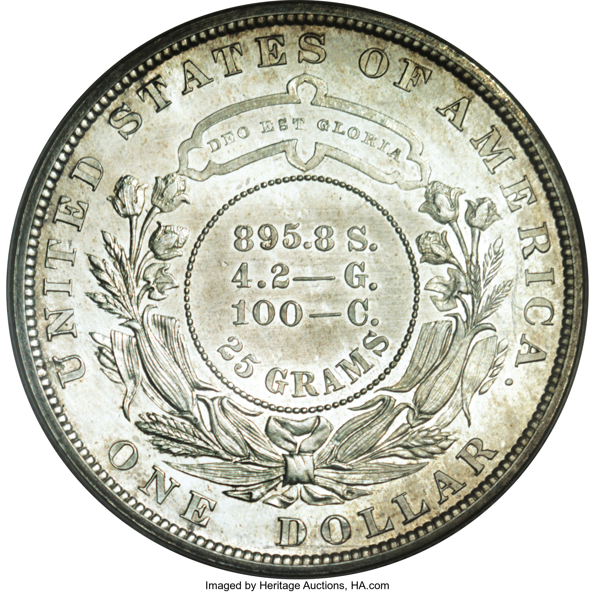 image for: 1879 $1 Metric Dollar, Judd-1618, Pollock-1813, R.5--Cleaned--ANACS. PR60 Details....