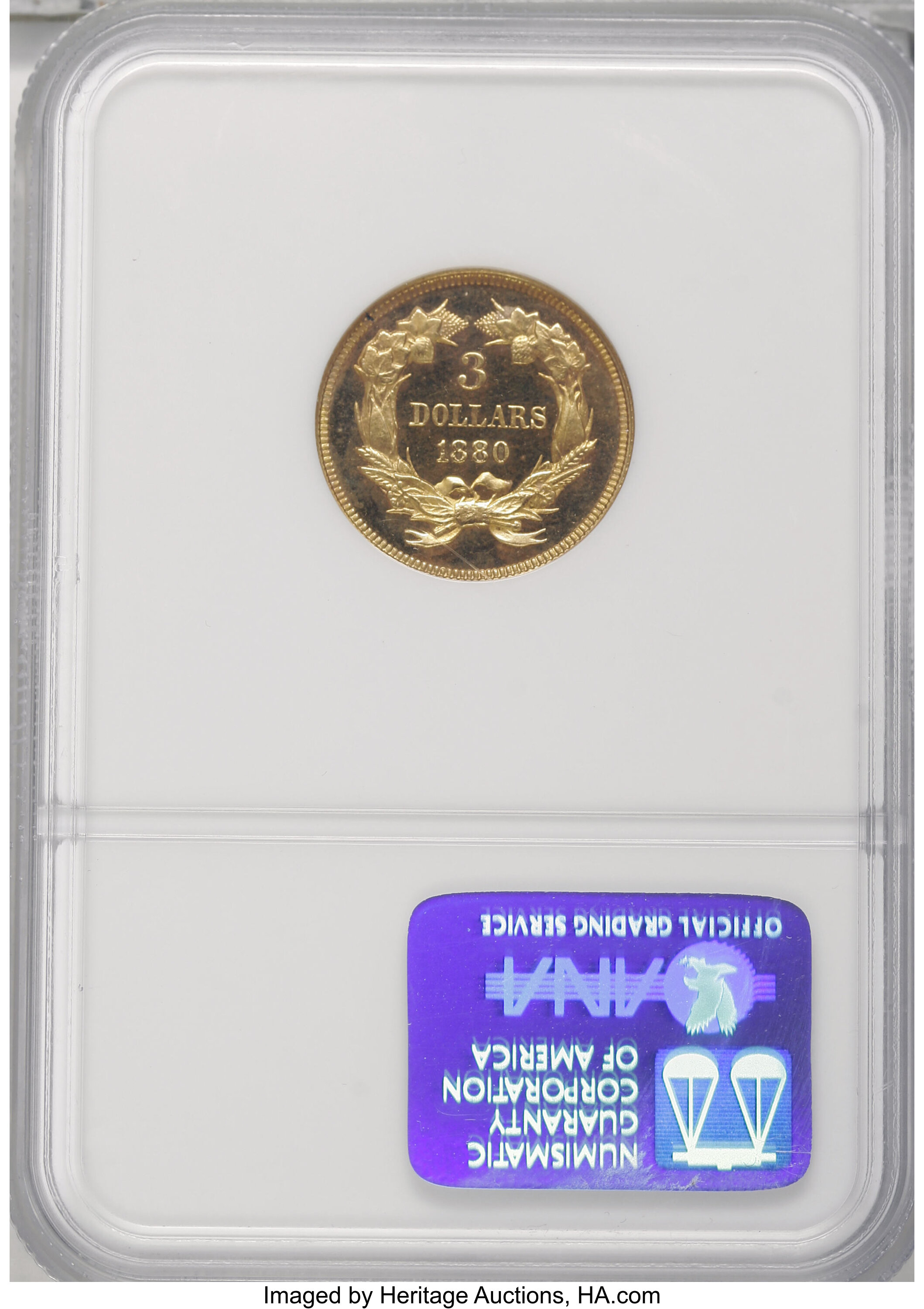 image for: 1880 $3 PR65 Cameo NGC. CAC....