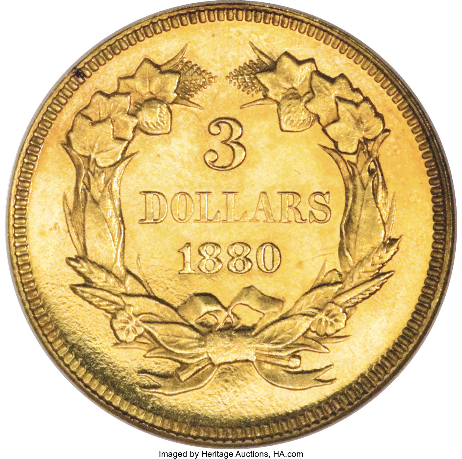 image for: 1880 $3 PR65 Cameo NGC. CAC....