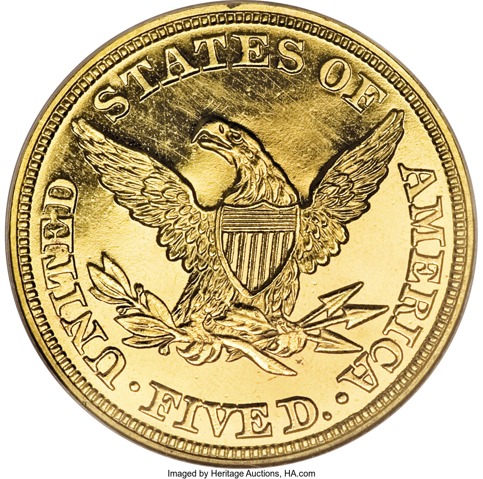 image for: 1860 $5 PR66 Cameo NGC....