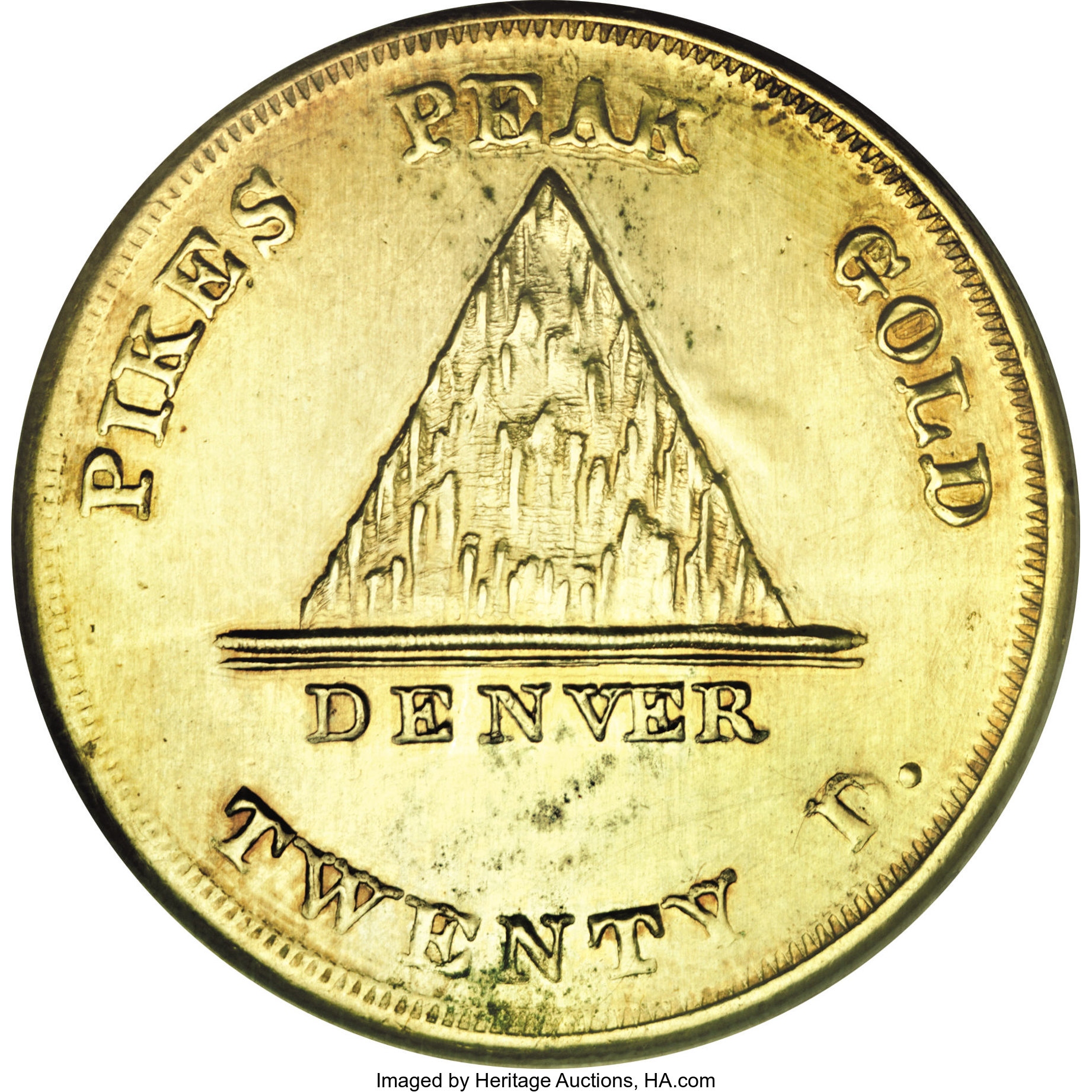 image for: 1860 $20 Clark, Gruber $20 Copper Die Trial--Repaired--NCS. AU Details....