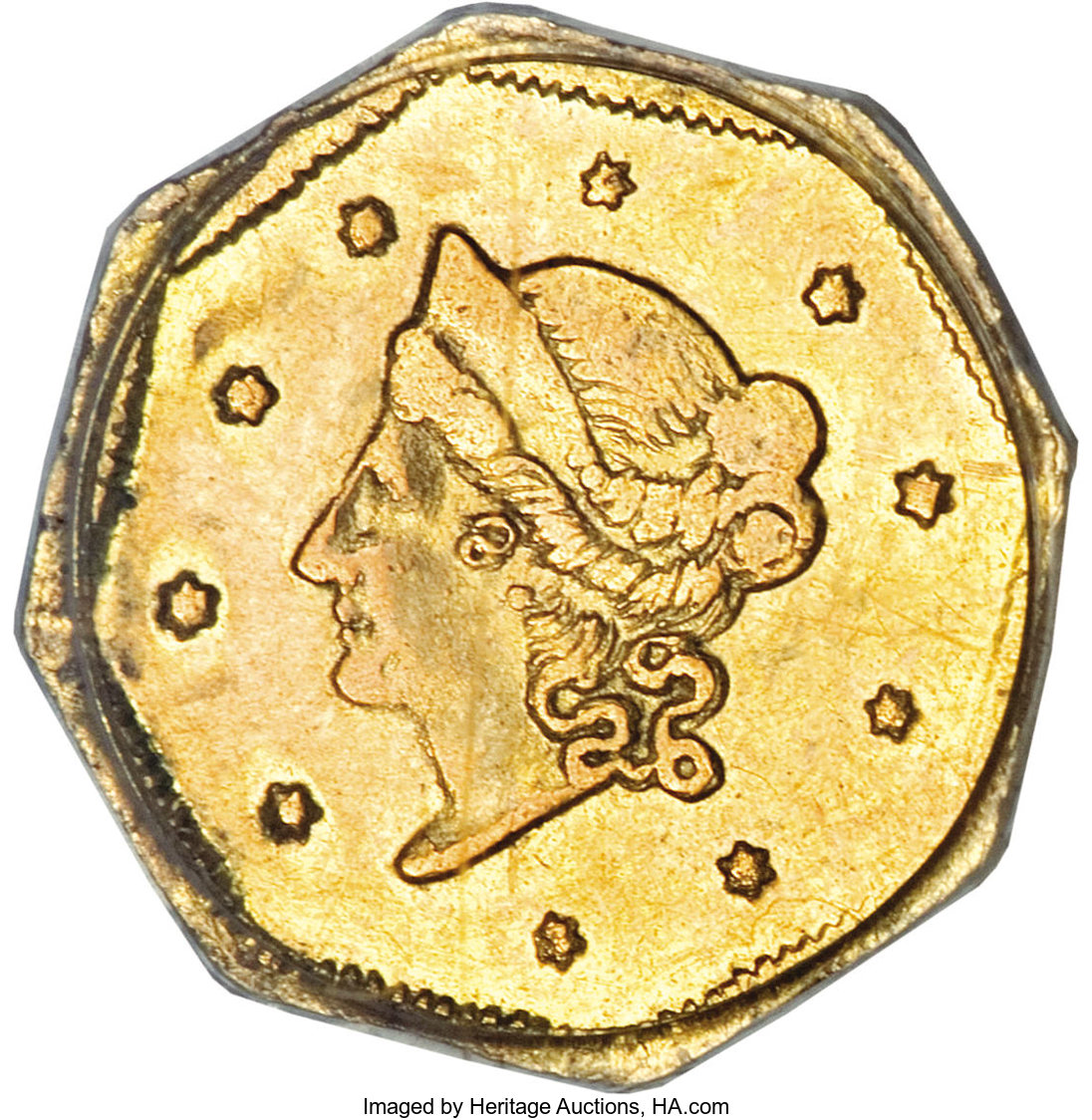 image for: 1854 $1 Liberty Octagonal 1 Dollar, BG-507, High R.6, AU58 PCGS....