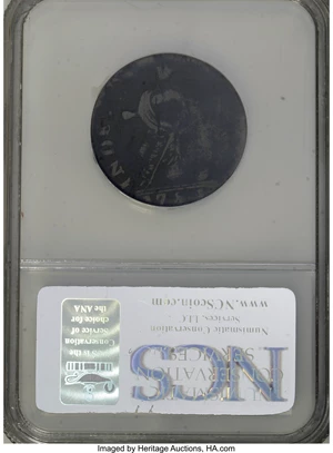 image for: 1785 COPPER Connecticut Copper, Bust Left--Planchet Flaw--NCS. Fine Details....