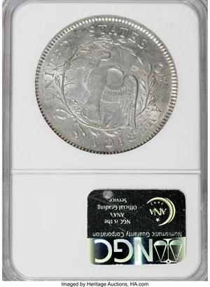 image for: 1795 $1 Flowing Hair, Two Leaves MS64 NGC....
