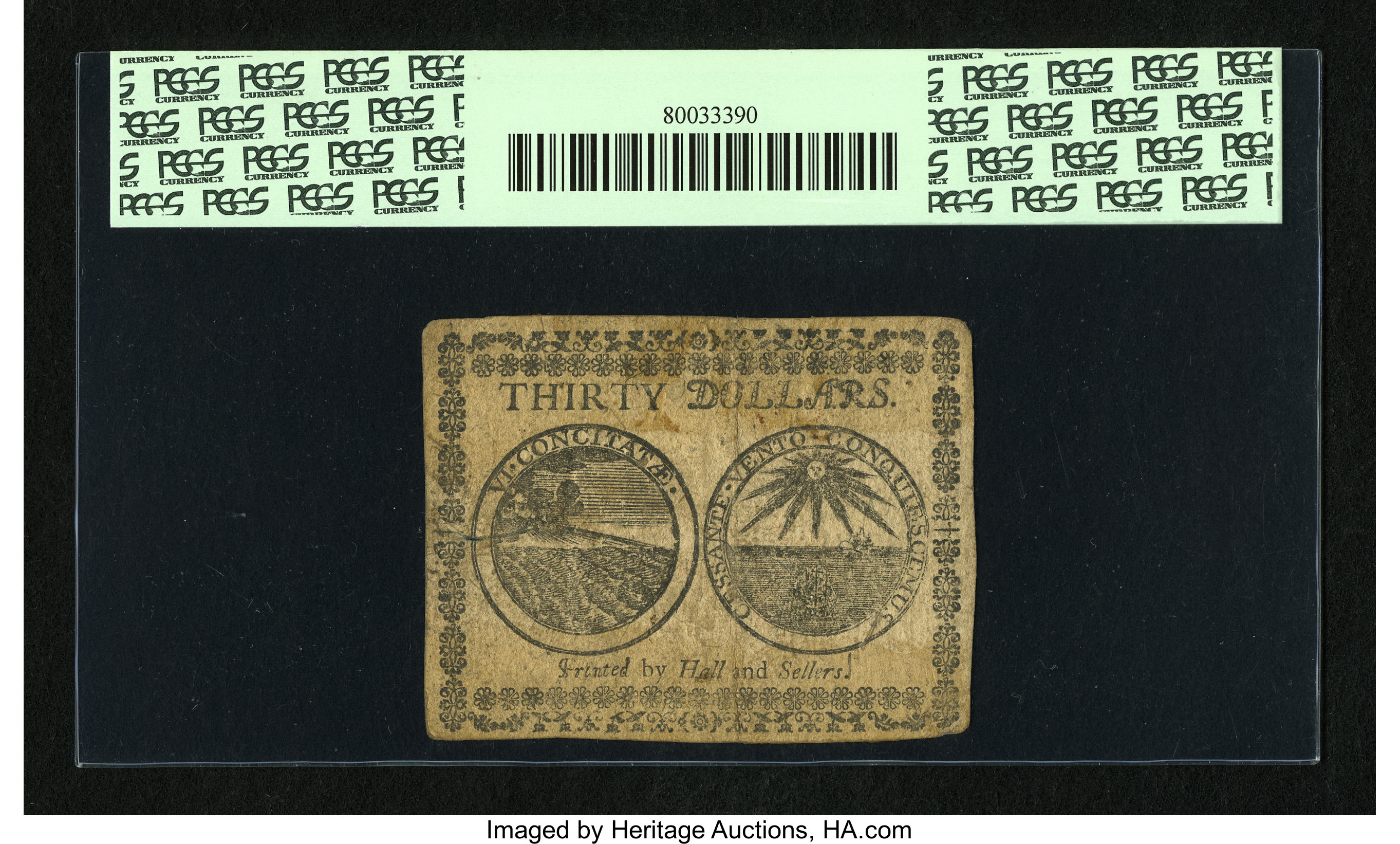 image for: Continental Currency February 26, 1777 $30 PCGS Very Fine 20....