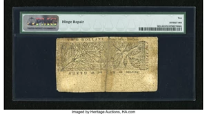 image for: Maryland March 1, 1770 $2 PMG Very Good 10 Net....