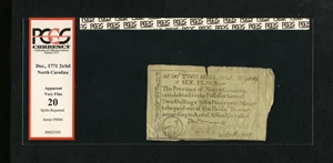 image for: North Carolina December, 1771 2s/6d PCGS Apparent Very Fine 20....