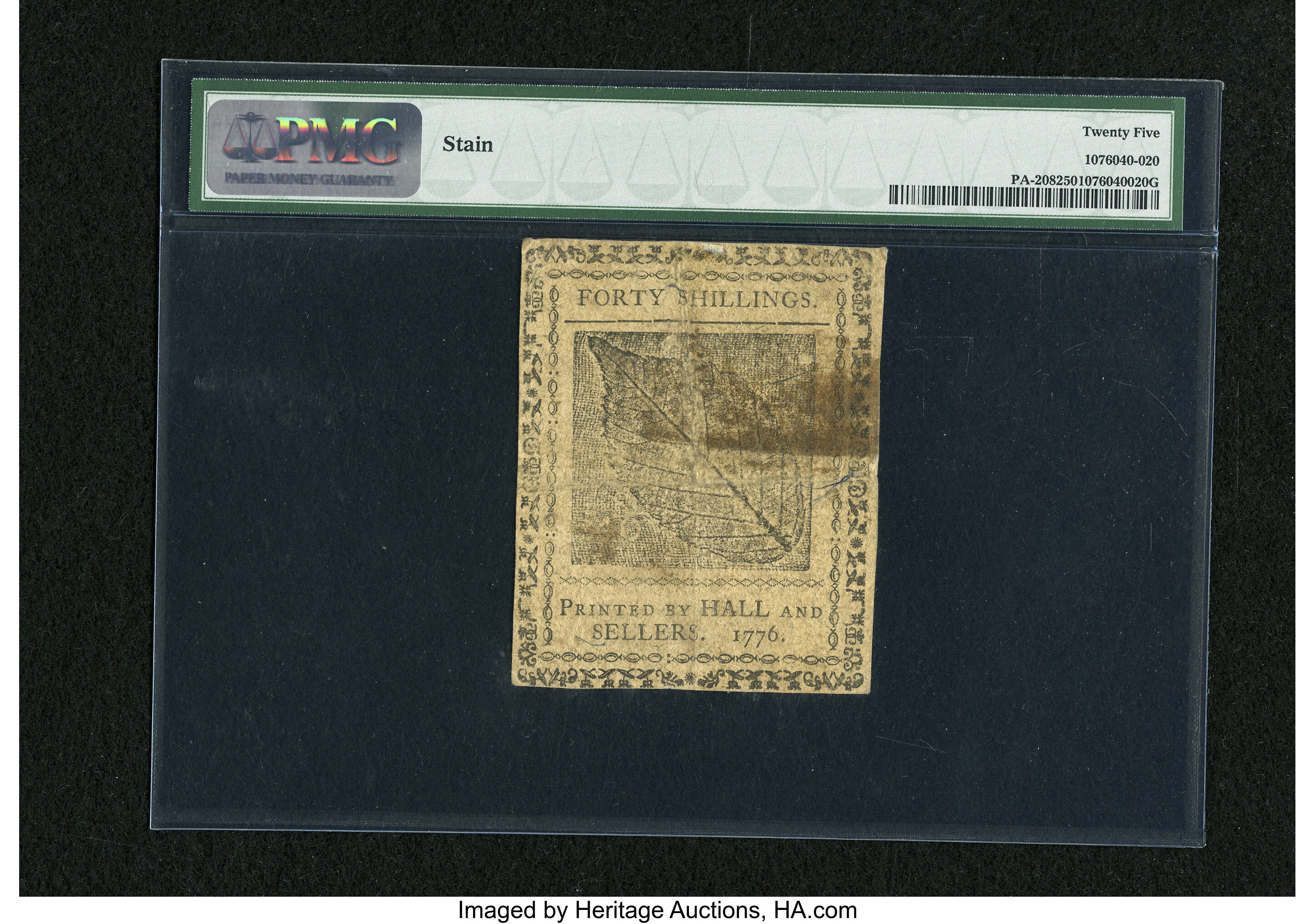 image for: Pennsylvania April 25, 1776 40s PMG Very Fine 25....