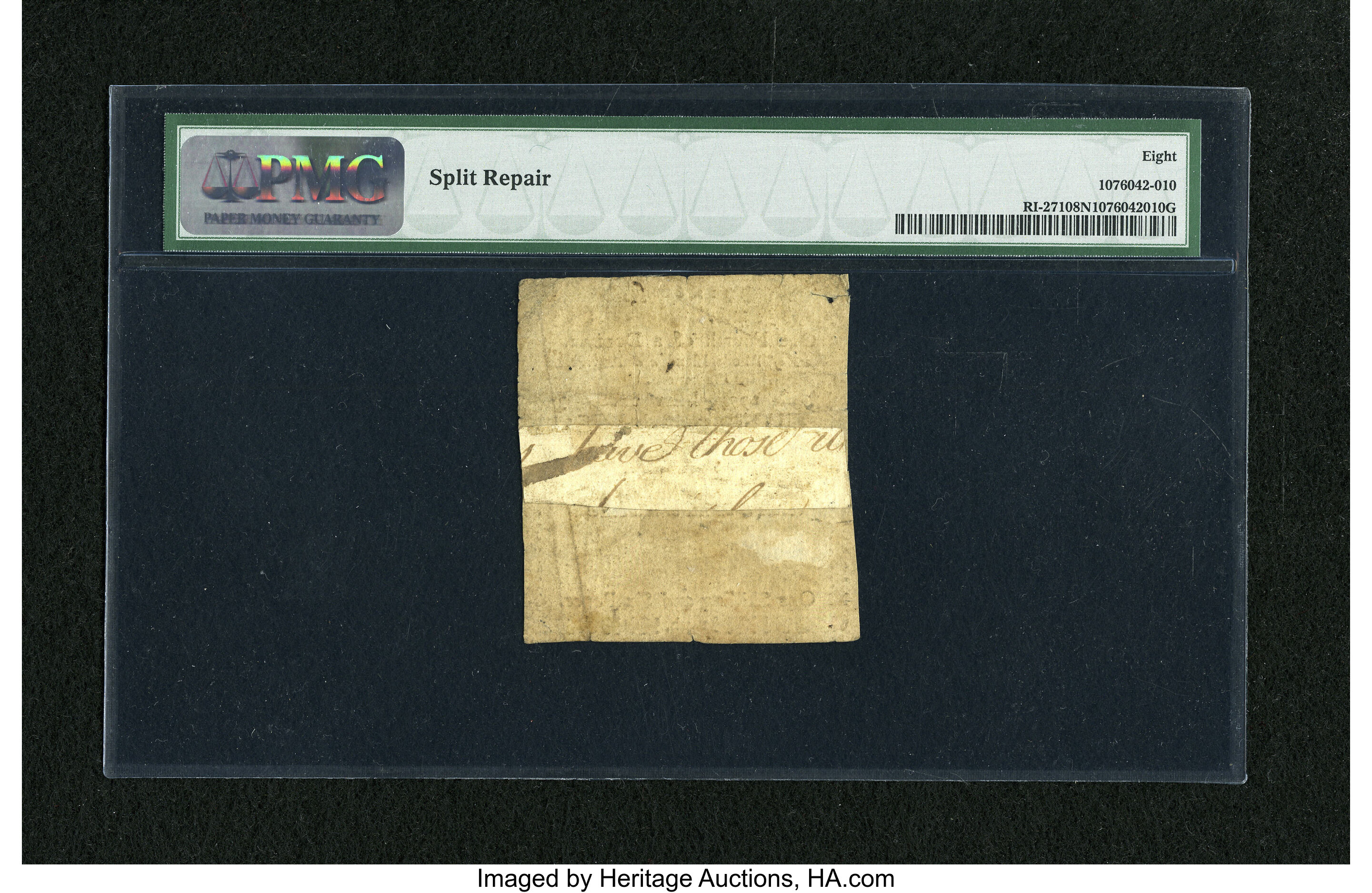 image for: Rhode Island May 22, 1777 $1/4 PMG Very Good Net 8....