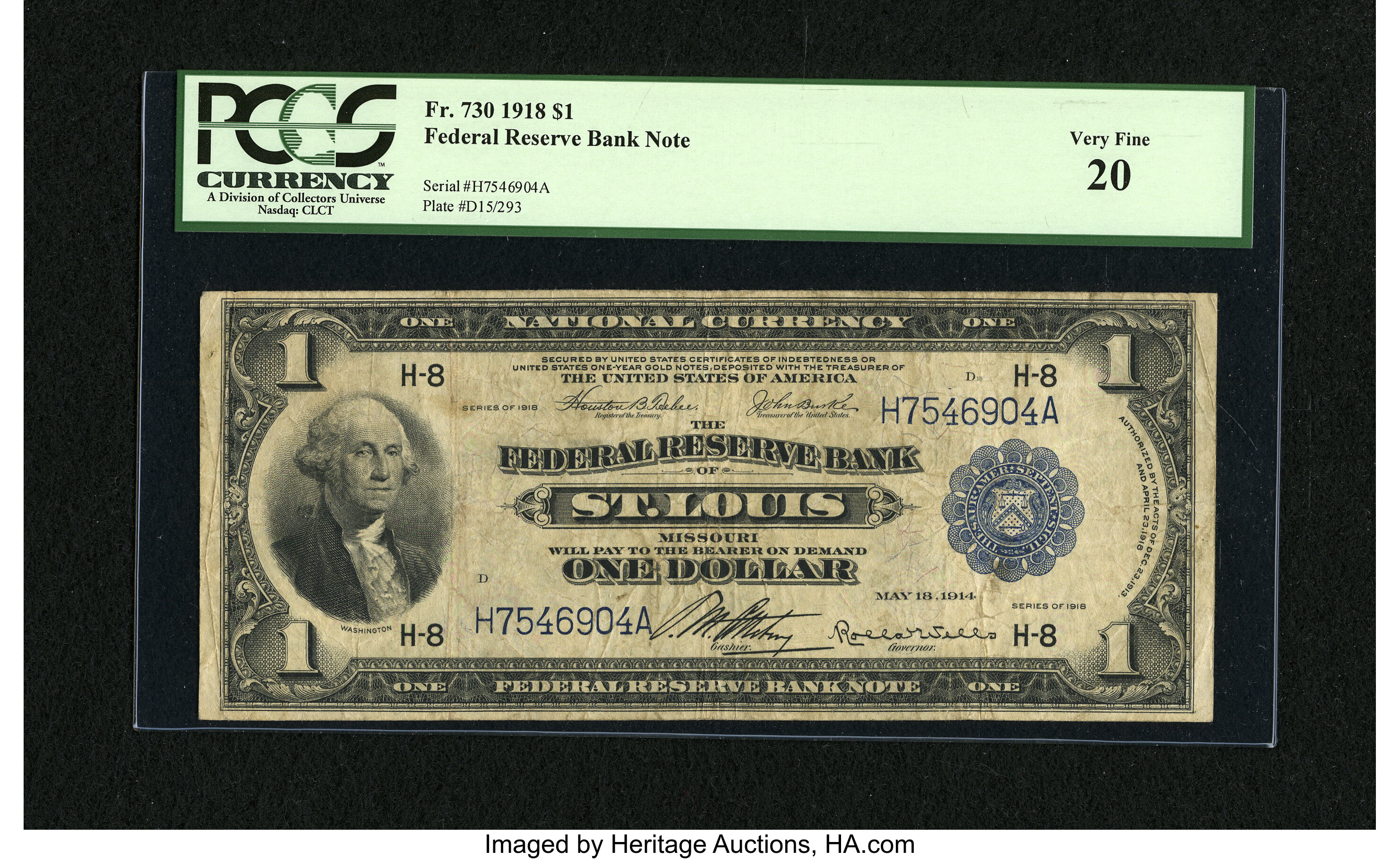 image for: Fr. 730 $1 1918 Federal Reserve Bank Note PCGS Very Fine 20....