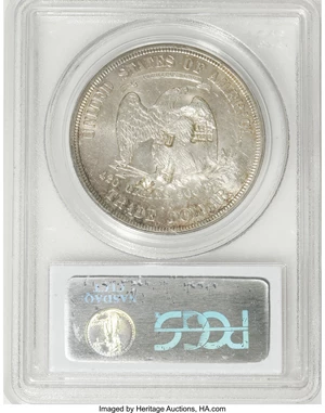 image for: 1876-CC $1 Doubled Die Reverse--Chop Mark--MS61 PCGS....