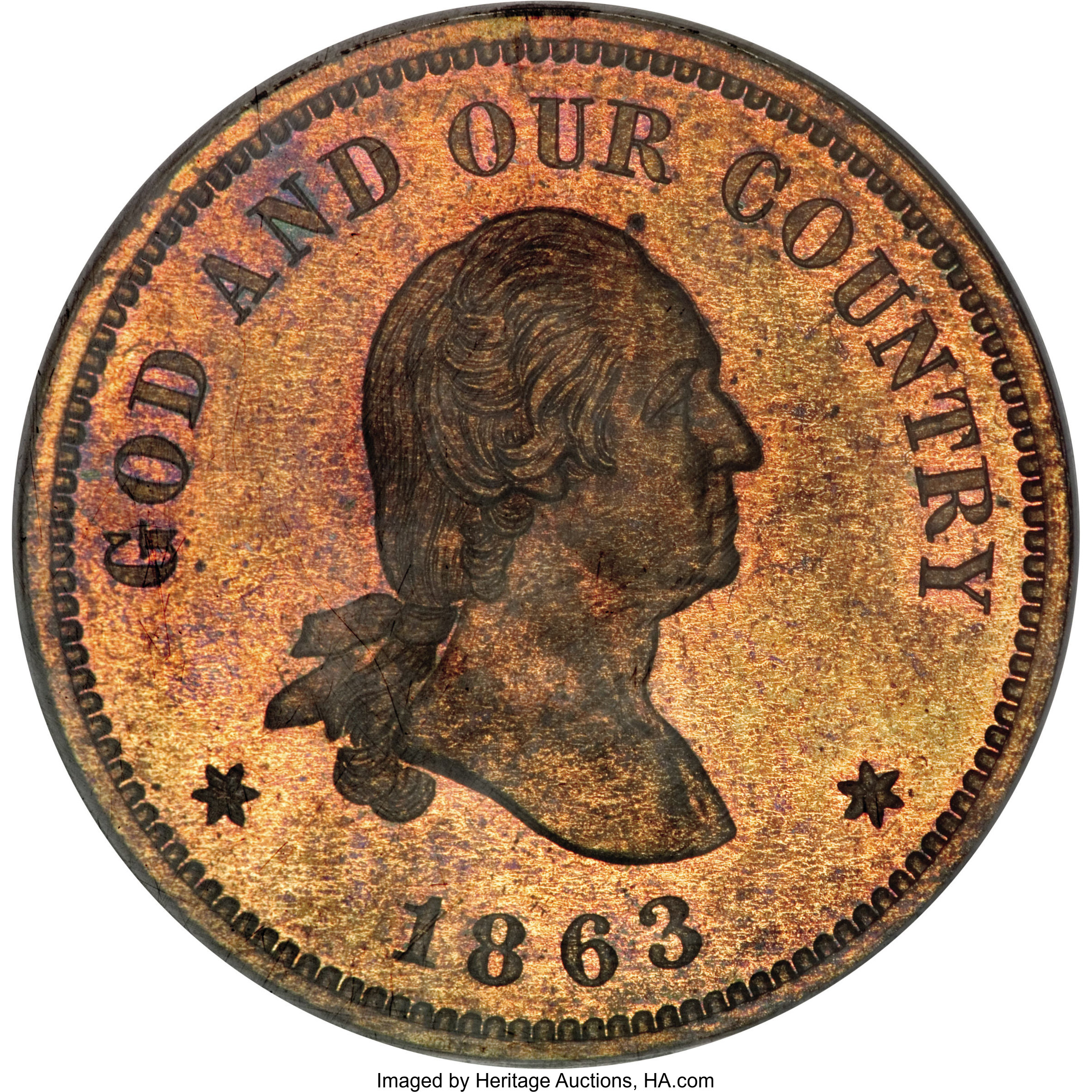 image for: 1863 2C Two Cents, Judd-305, Pollock-370, R.4, PR66 Red and Brown NGC....