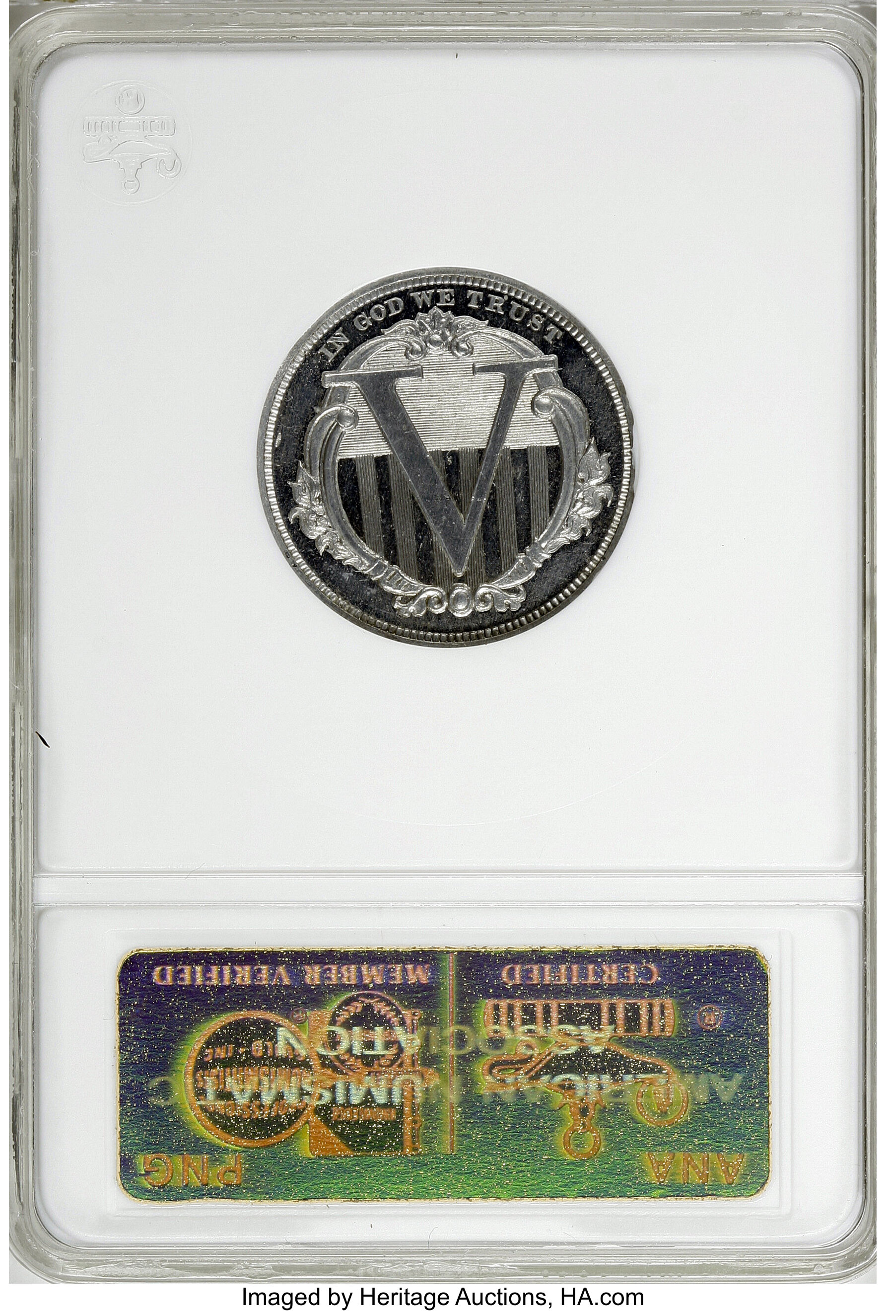 image for: 1867 5C Five Cents, Judd-561, Pollock-622, R.5, PR63 ANACS....