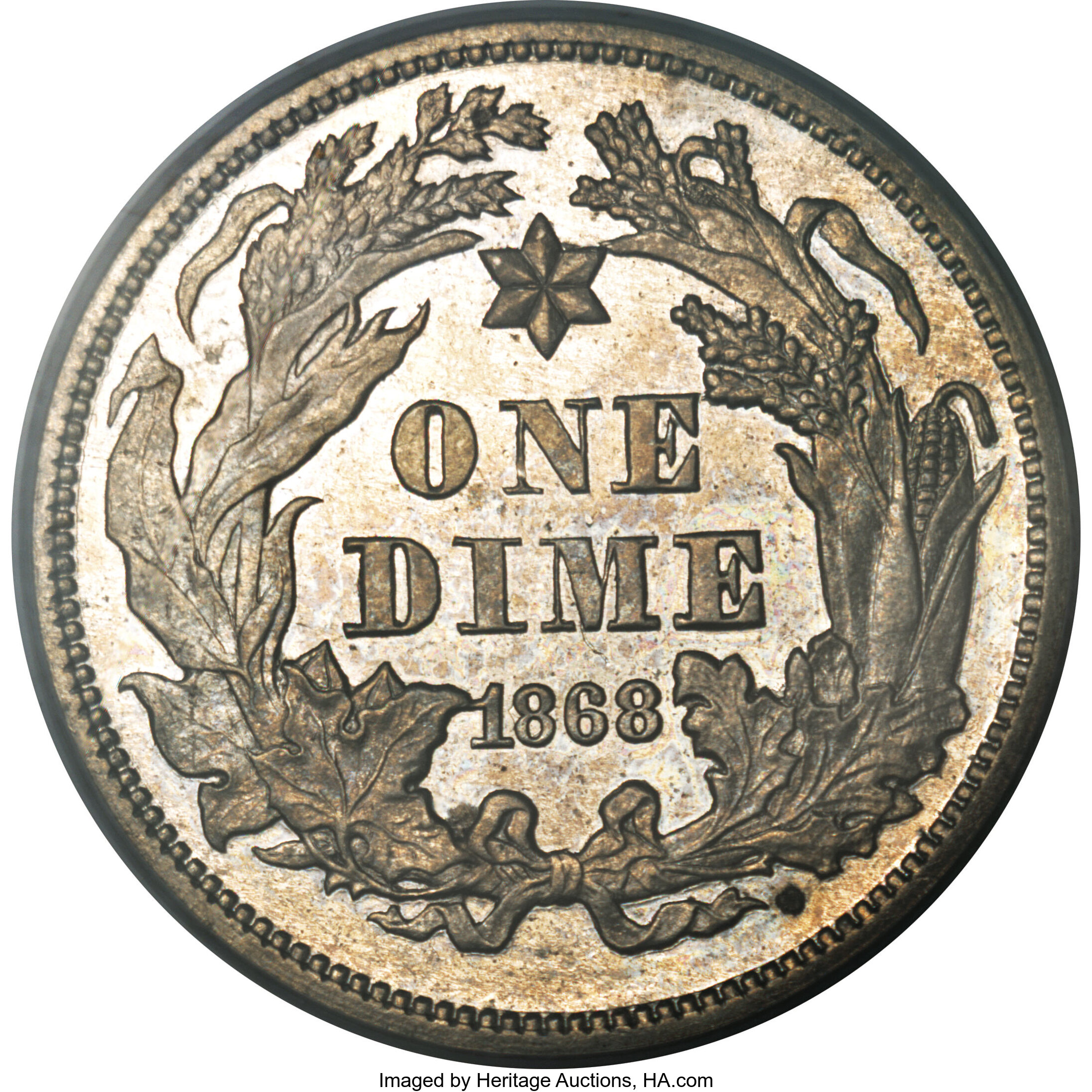 image for: 1868 10C Ten Cents, Judd-641, Pollock-713, Low R.7, PR64 PCGS....