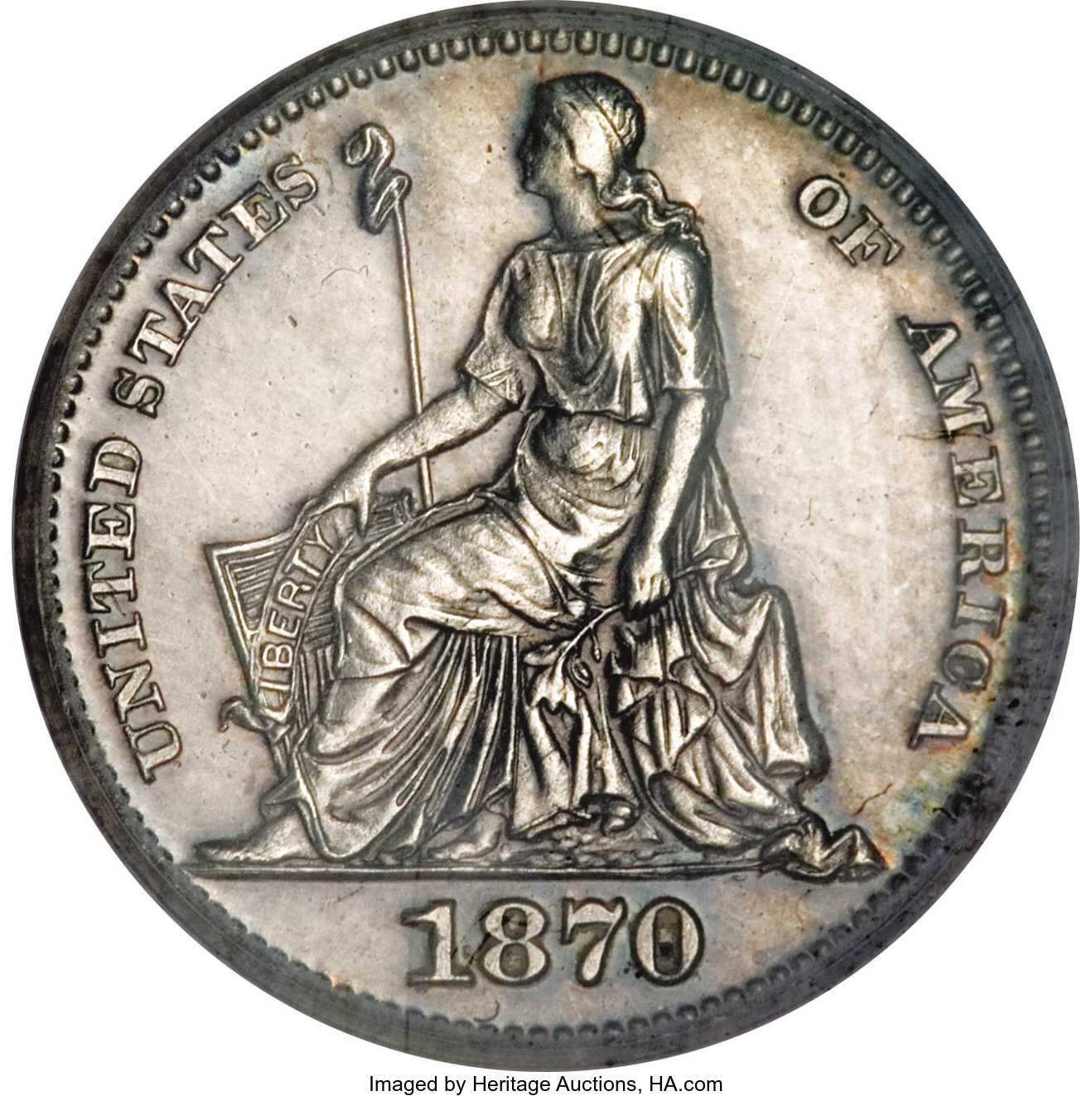 image for: 1870 H10C Standard Silver Half Dime, Judd-809, Pollock-897, Low R.7, PR60 PCGS....