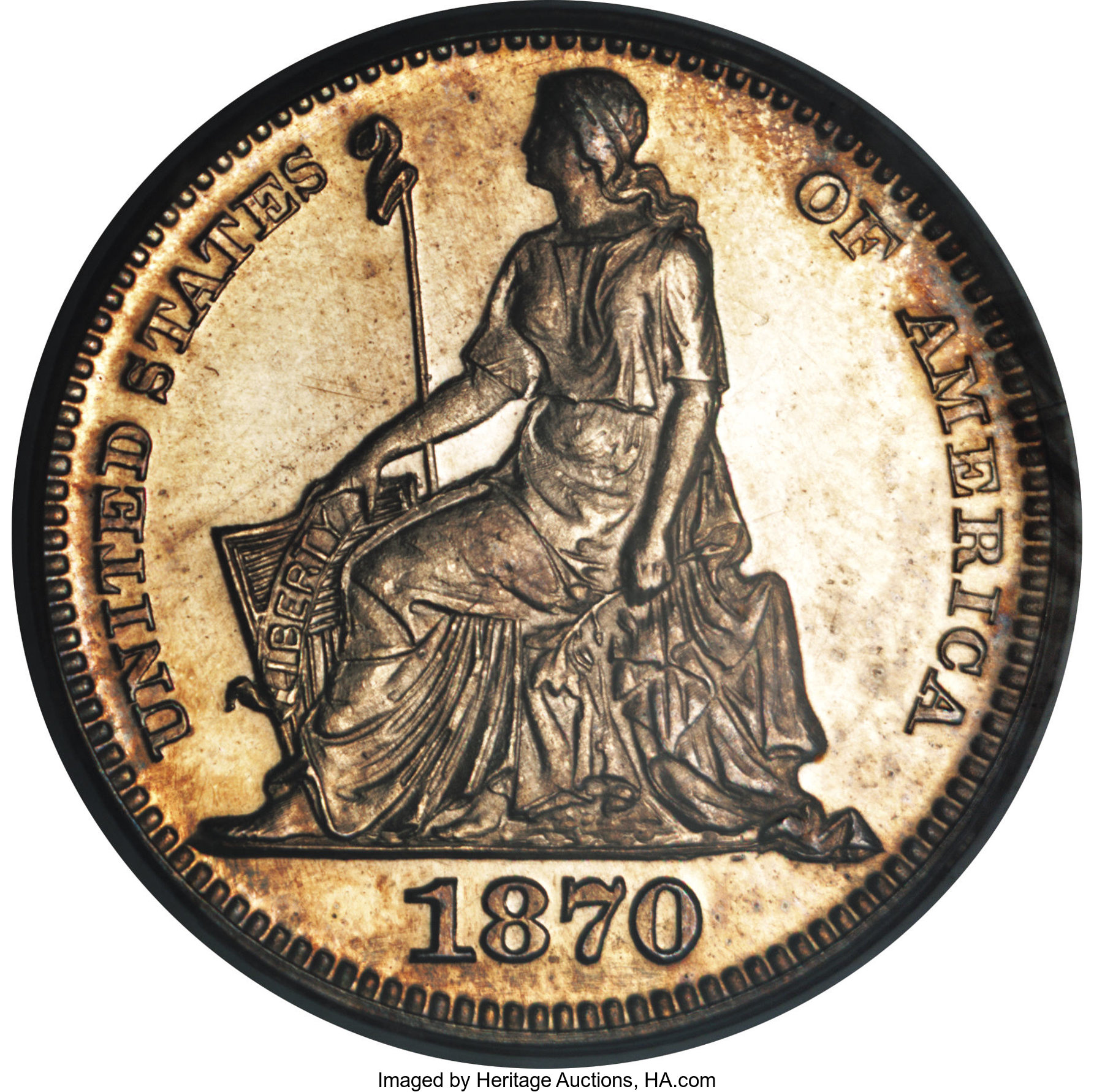 image for: 1870 H10C Standard Silver Half Dime, Judd-810, Pollock-898, High R.7, PR64 Cameo PCGS....