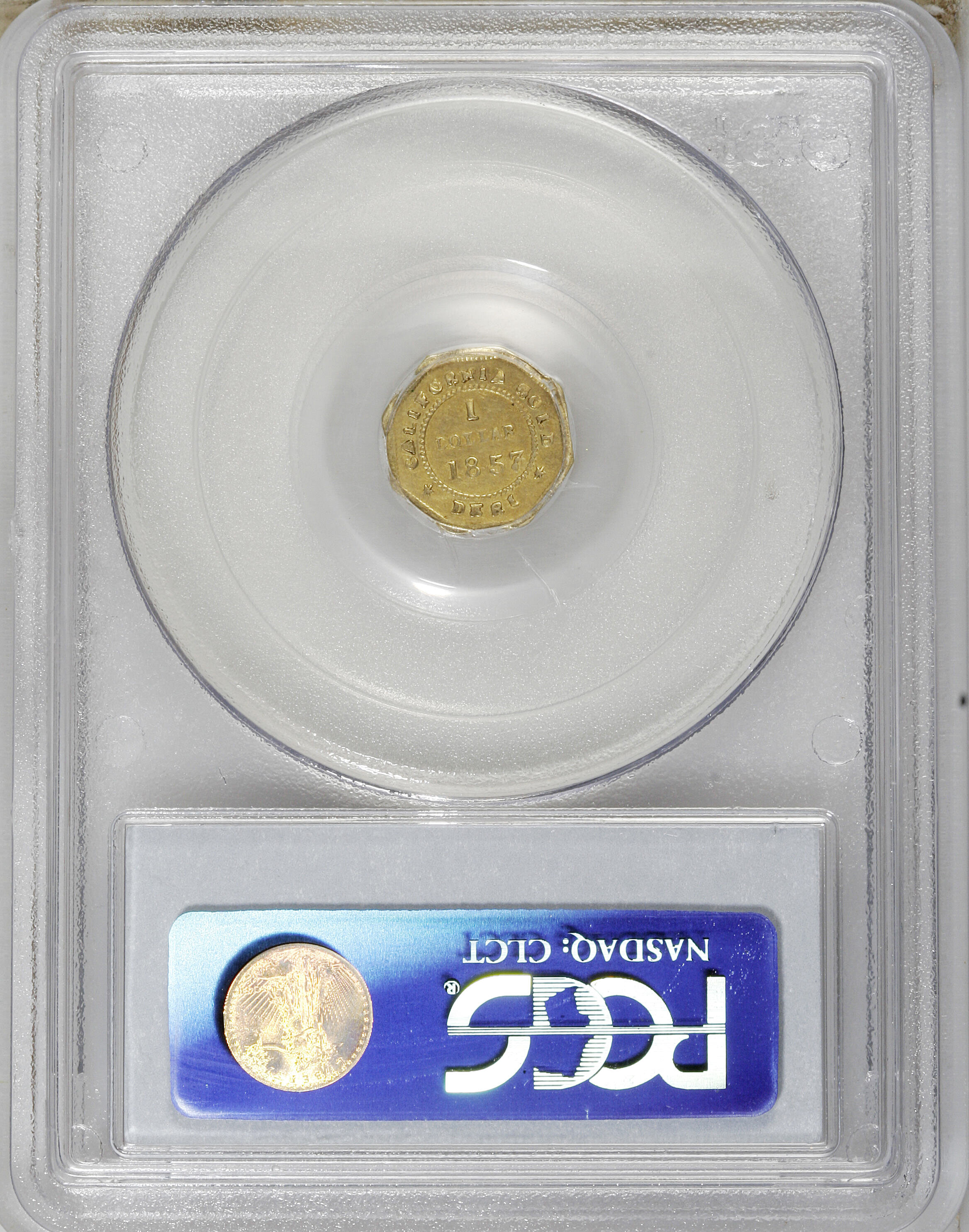 image for: 1853 $1 Liberty Octagonal 1 Dollar, BG-523, R.5, XF45 PCGS. PCGS Population (3/23). NGC Census: (0/3).   (#10500)...