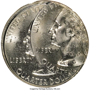 image for: 1999-P 25C Pennsylvania Statehood Quarter--Double Struck, 2nd Strike 35% Off Center--MS67 NGC. ...