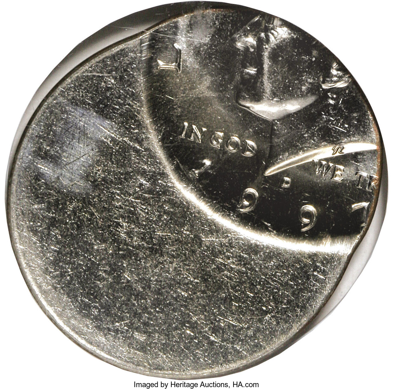 image for: 1997-D 50C Kennedy Half Dollar--Struck 50% Off Center--MS63 NGC....