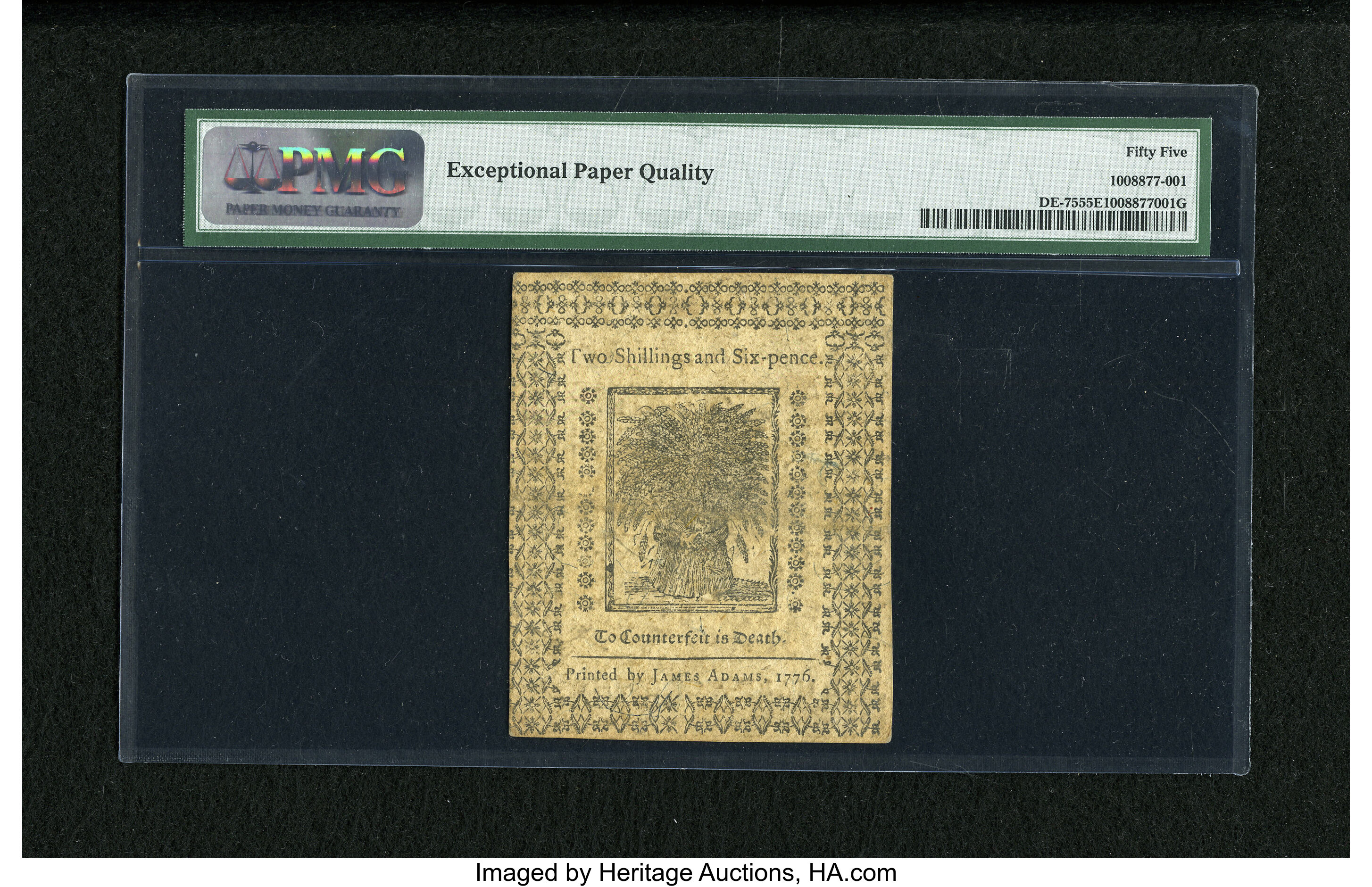 image for: Delaware January 1, 1776 2s/6d PMG About Uncirculated 55 EPQ....