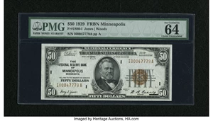 image for: Fr. 1880-I $50 1929 Federal Reserve Bank Note. PMG Choice Uncirculated 64 EPQ.