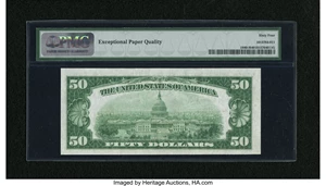 image for: Fr. 1880-I $50 1929 Federal Reserve Bank Note. PMG Choice Uncirculated 64 EPQ.