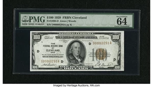 image for: Fr. 1890-D $100 1929 Federal Reserve Bank Note. PMG Choice Uncirculated 64 EPQ....