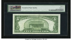image for: Fr. 2307* $5 1934A North Africa Silver Certificate. PMG About Uncirculated 55 EPQ....