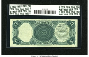 image for: Fr. 72 $5 1880 Legal Tender PMG Apparent Very Fine 35....