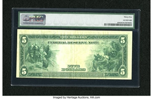 image for: Fr. 856 $5 1914 Federal Reserve Note PMG Choice Very Fine 35....