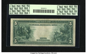 image for: Fr. 862 $5 1914 Federal Reserve Note PCGS Extremely Fine 40PPQ....