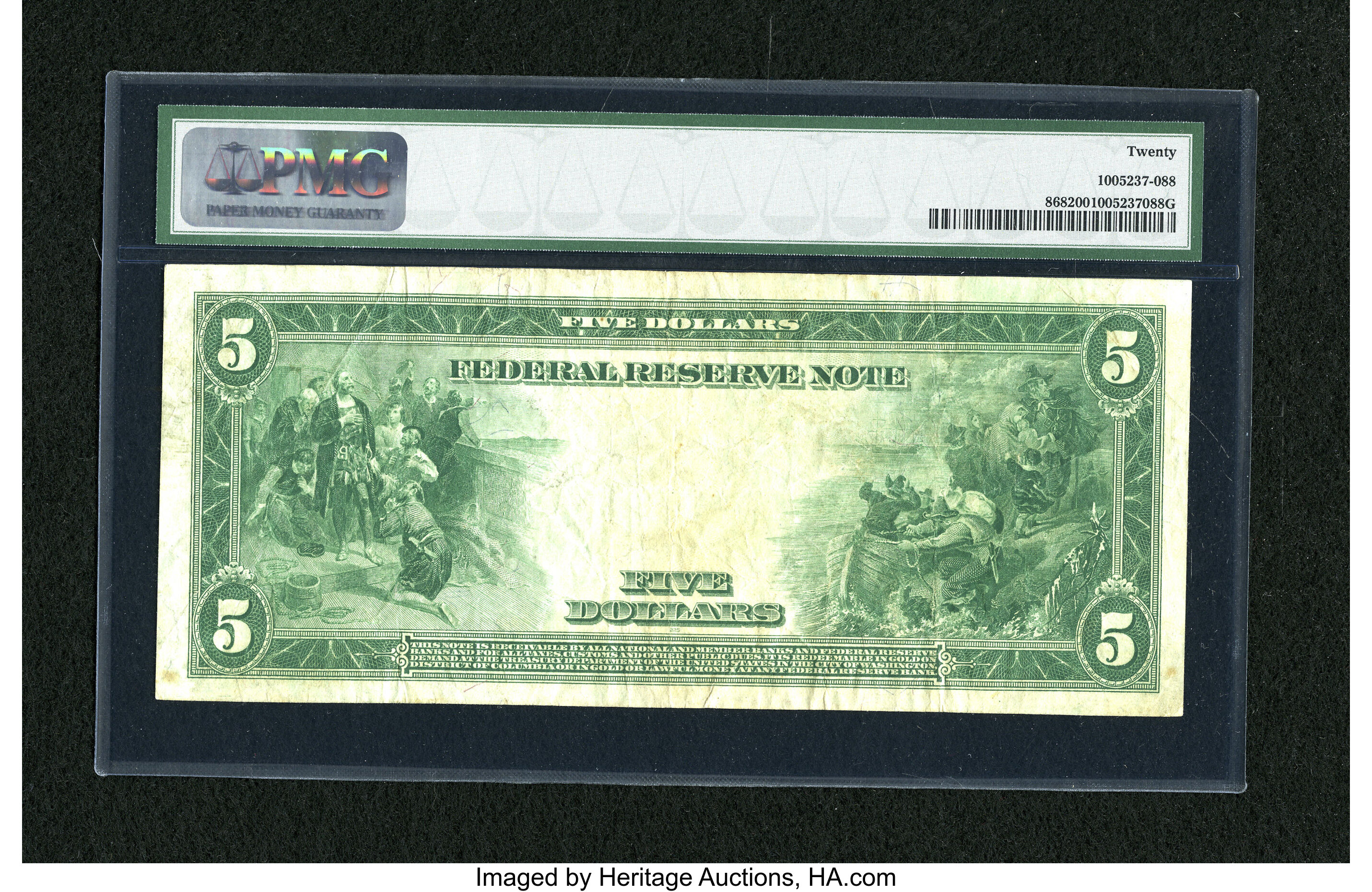 image for: Fr. 868 $5 1914 Federal Reserve Note PMG Very Fine 20....