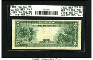 image for: Fr. 876 $5 1914 Federal Reserve Note PCGS Very Fine 20....