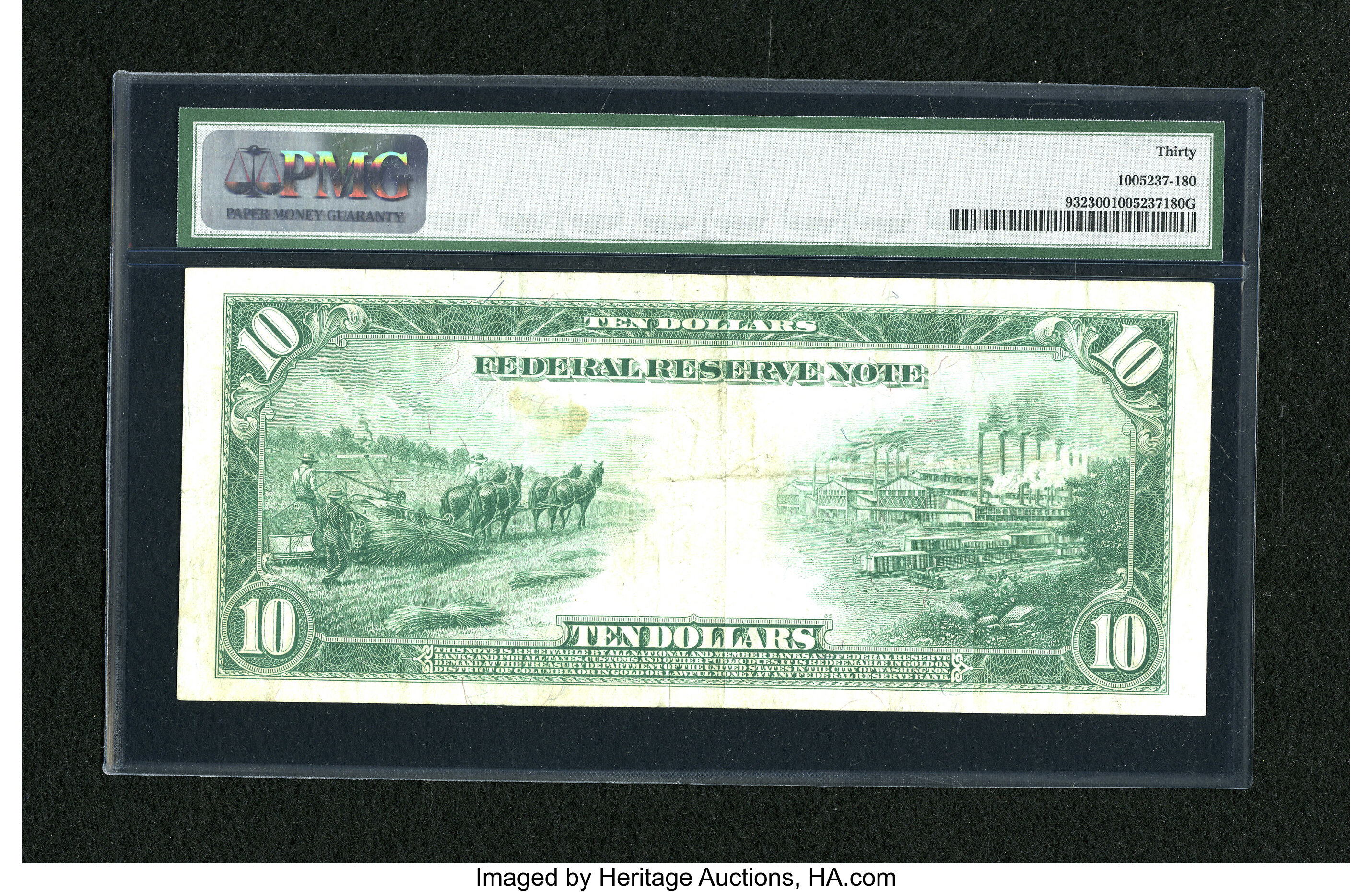 image for: Fr. 932 $10 1914 Federal Reserve Note PMG Very Fine 30....